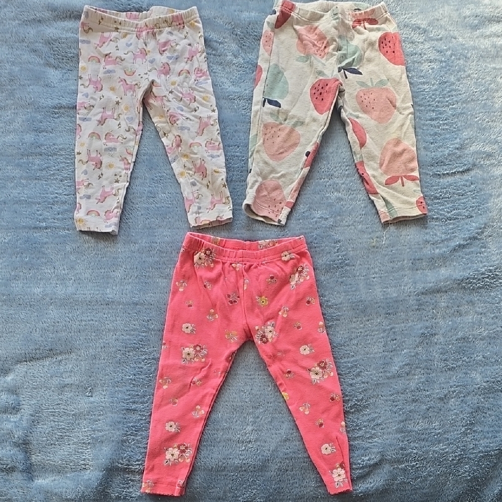 Kids Printed Leggings Set - Pink, White, Multicolor